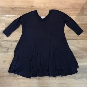 Navy 3/4 Sleeve Dress | Charlotte Russe